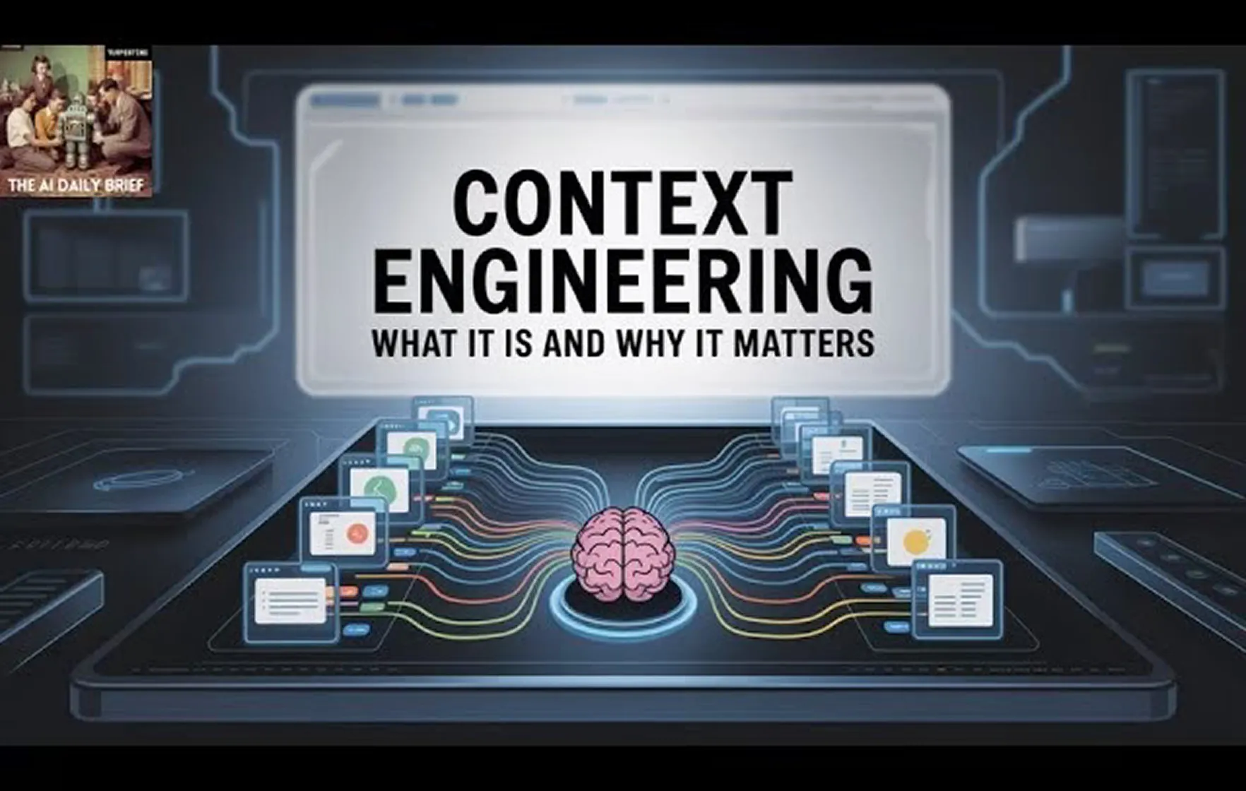 Context Engineering Image with a brain giving inputs to everything, a blog from Space Inventive.