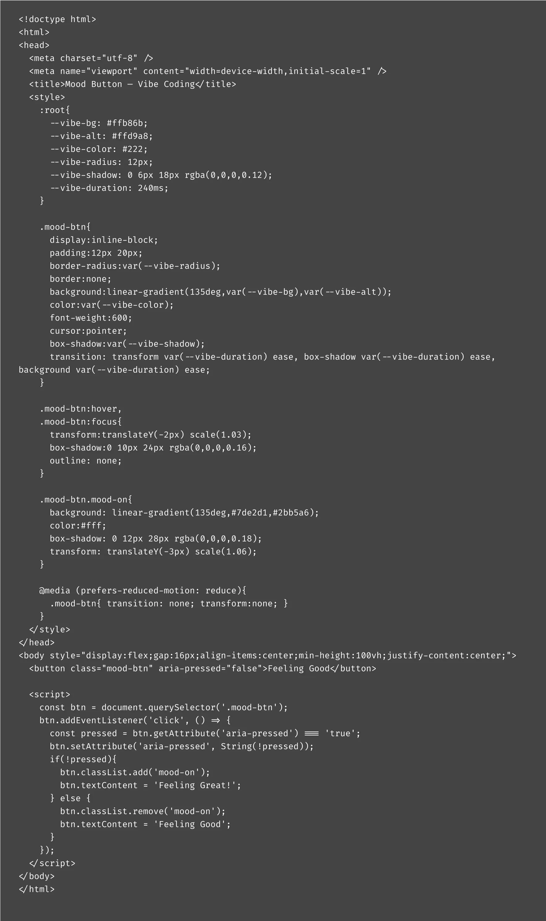 Runnable Prototype Codes for compiling the mood button